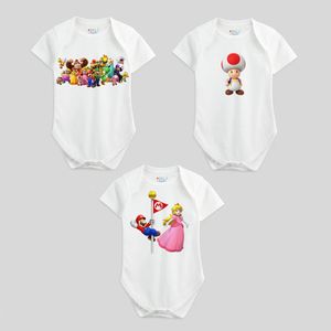 بادی آستین کوتاه نوزادی نیل کوک مدل Mario & Princess Peach مجموعه 3 عددی