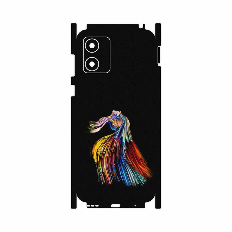 برچسب پوششی ماهوت مدل Rainbow Hair Digital Art-FullSkin مناسب برای گوشی موبایل موتورولا Moto E13
