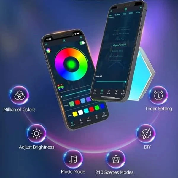 عکس شماره 12 : پنل-دیواری گیمینگ طرح شش ضلعی بسته 8 عددی