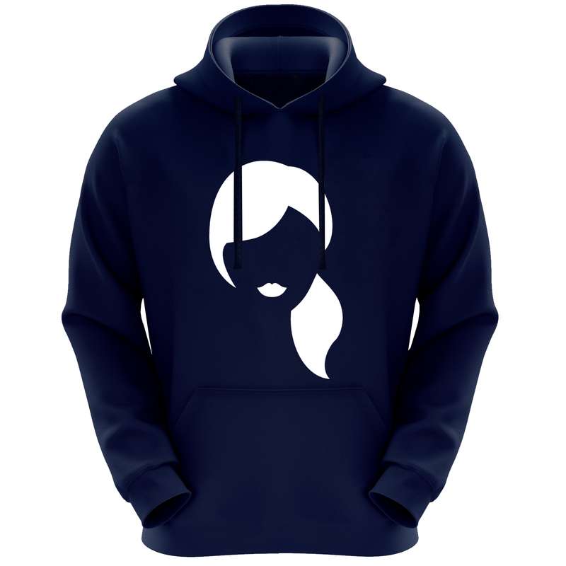 هودی زنانه مدل دخترک R23 رنگ سرمه ای