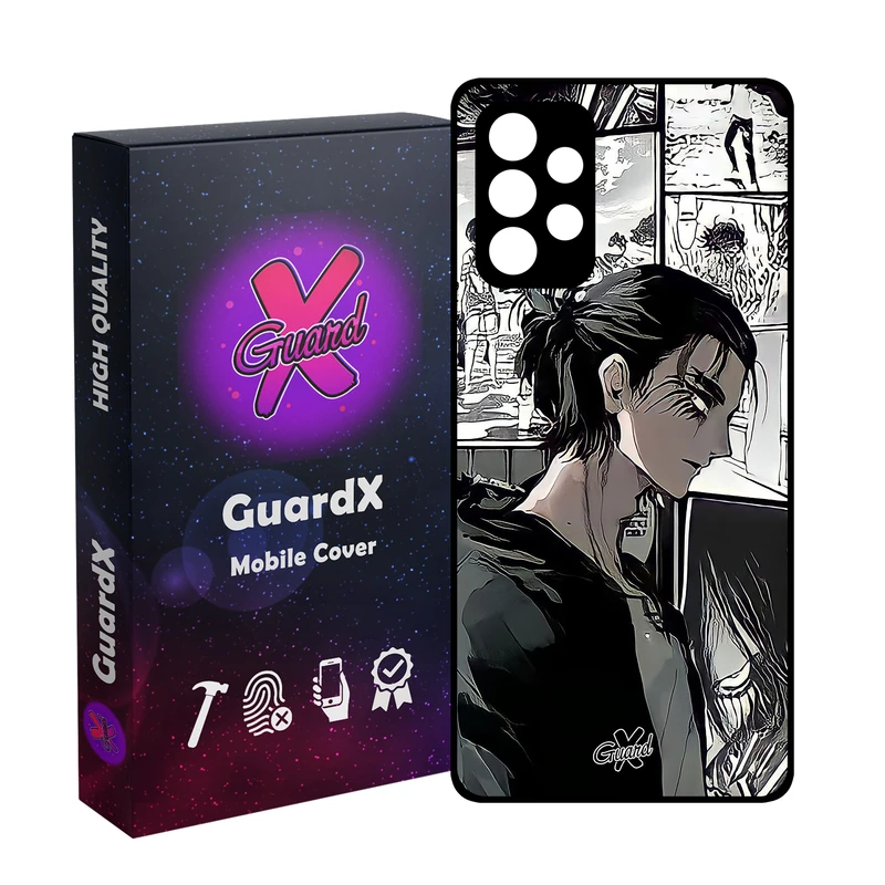 کاور گارد ایکس طرح Eren Yeager Anime مدل Glass10442 مناسب برای گوشی موبایل سامسونگ Galaxy A52/A52S