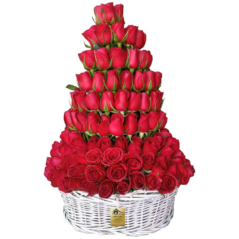 سبد گل رز کلبه گل سن سون مدل SB-44016