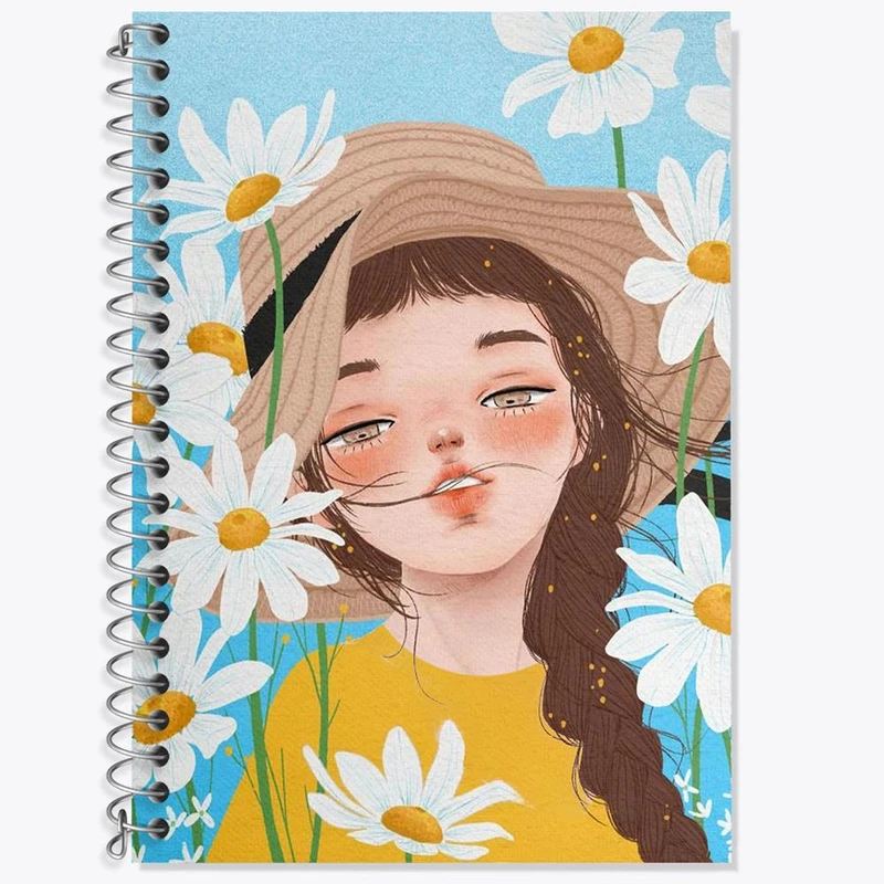 دفتر زبان 50 برگ خندالو مدل سه خط طرح دخترانه کد 25623