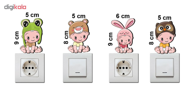 استیکر کلید و پریز ژیوار مدل baby بسته چهار عددی