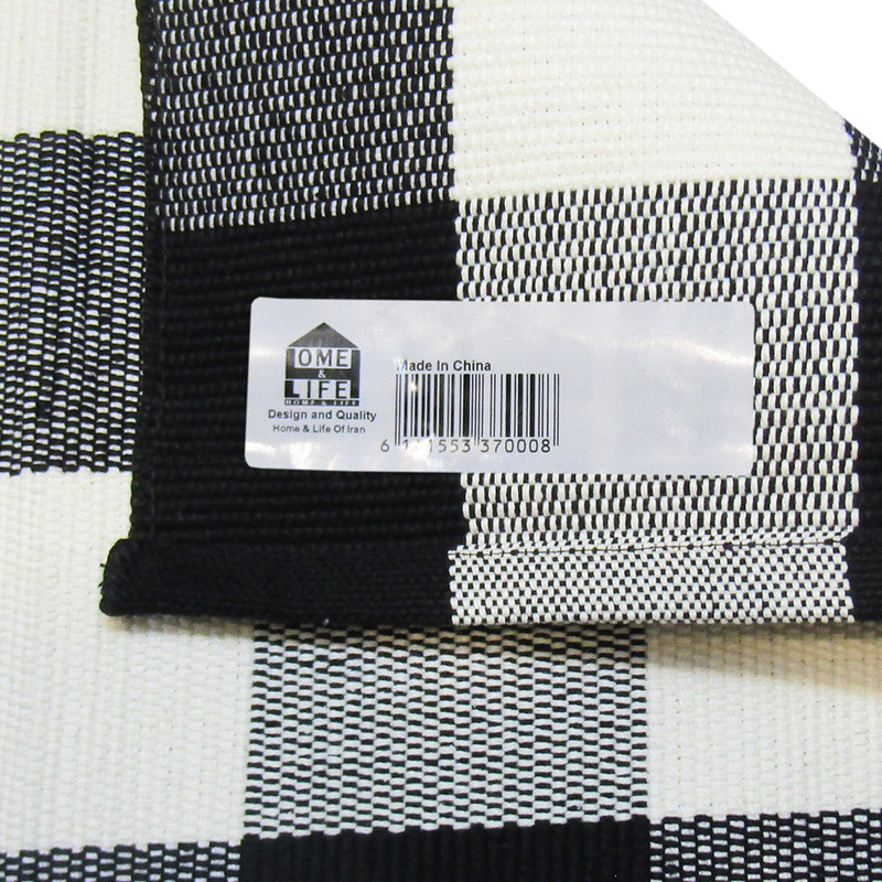 گلیم ماشینی هوم اند لایف مدل سیمیا طرح شطرنجی کد 45-70