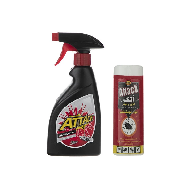 اسپری و پودر سوسک کش اتک مدل Spray-Podr حجم 630 میلی لیتر مجموعه 2 عددی