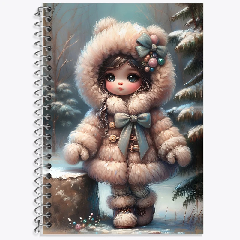 دفتر زبان 50 برگ خندالو مدل سه خط طرح دخترانه کیوت کد F7126