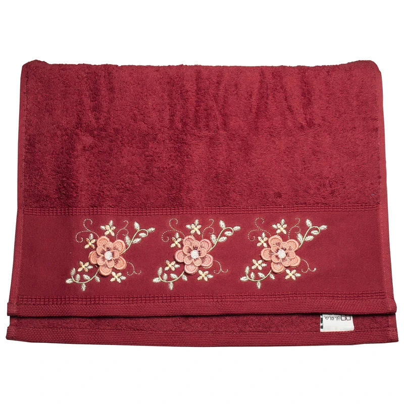 حوله دستی بهبافت آذر مدل گل بهشتی کد 1  سایز 40x75 سانتی متر