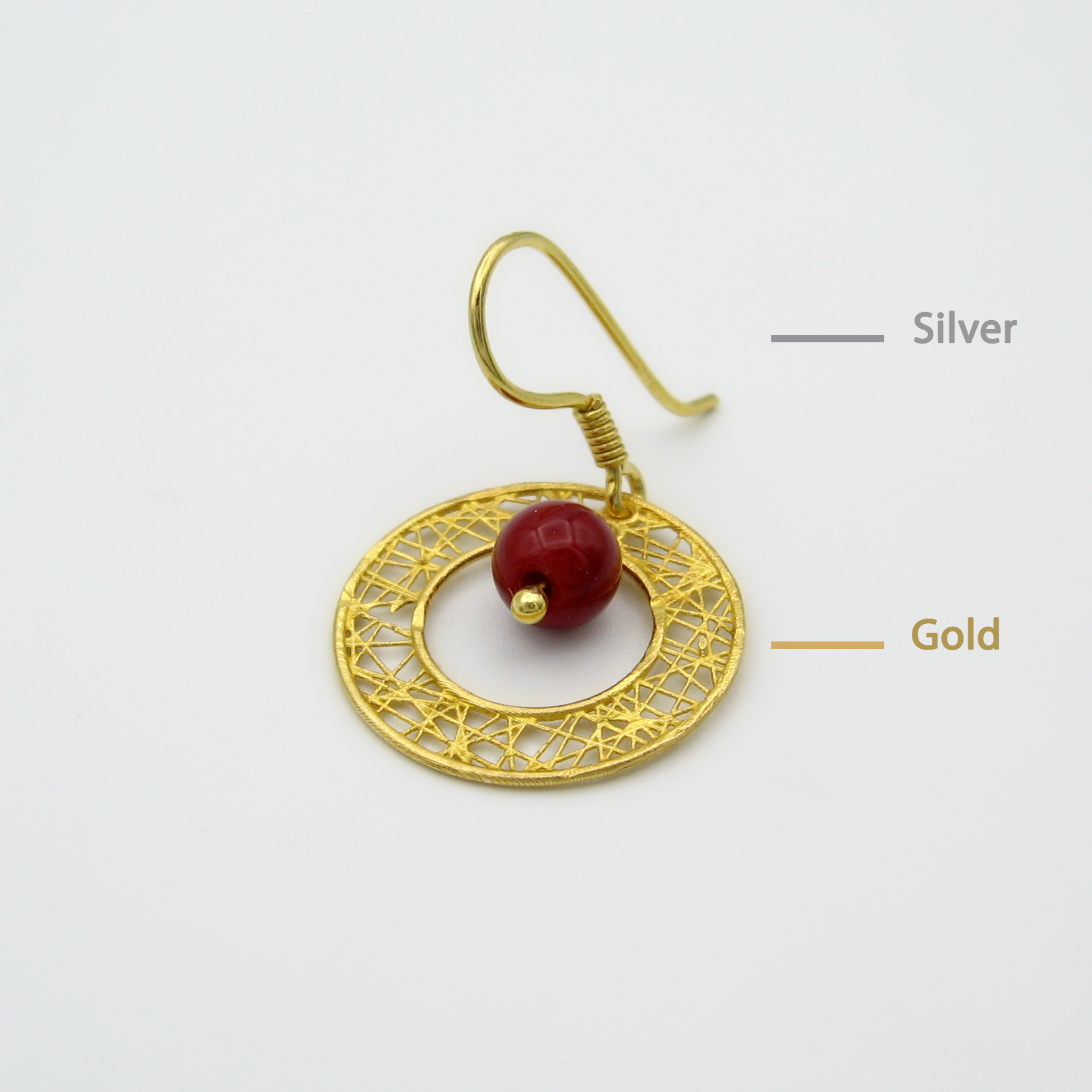 گوشواره طلا 18 عیار زنانه مانچو مدل efgs034