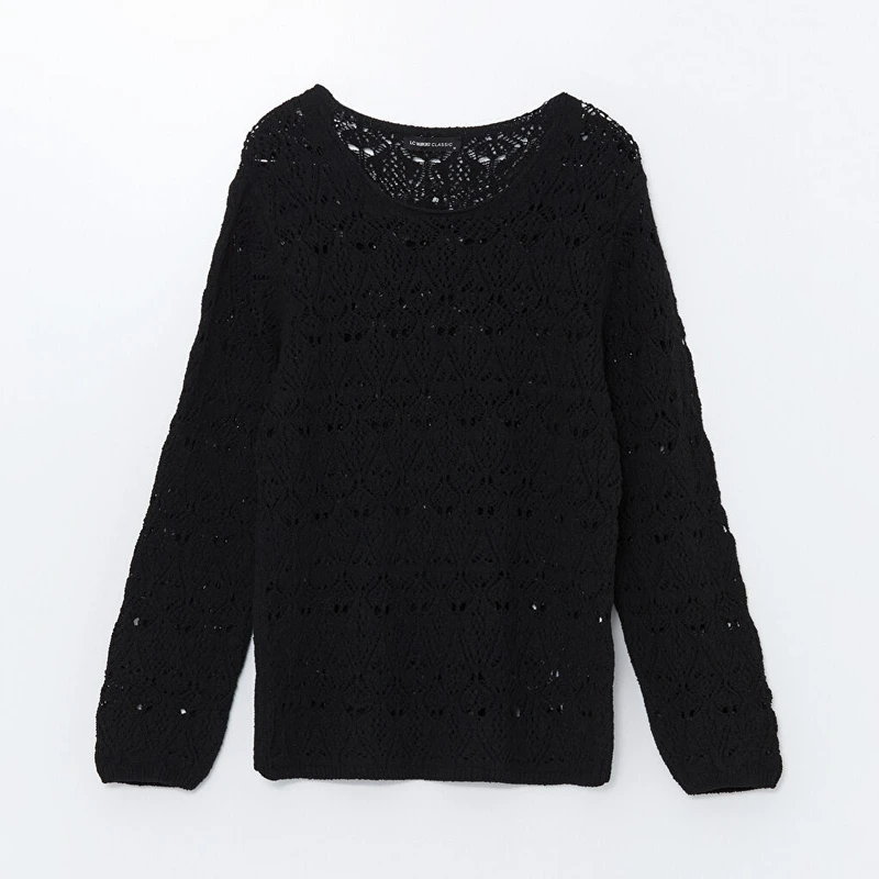 پلیور یقه گرد زنانه ال سی وایکیکی مدل W4CM12Z8