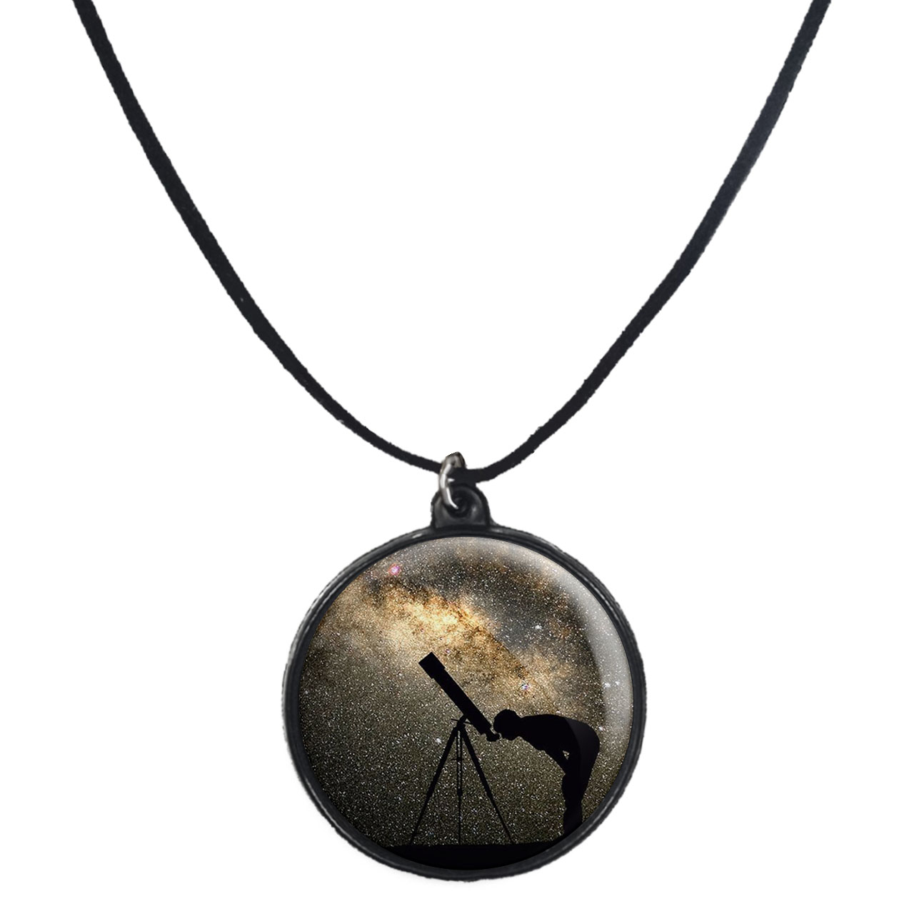 گردنبند پرمانه طرح ستاره و کهکشان کد pmb.25692 مدل دو طرفه