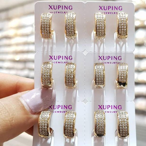 گوشواره زنانه ژوپینگ مدل نگین دار