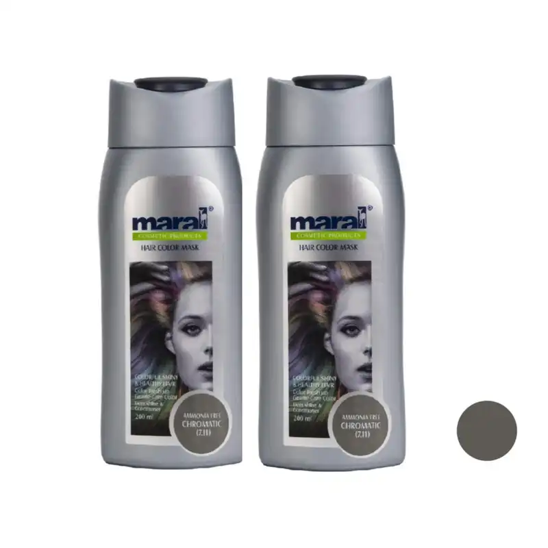 شامپو رنگساژ مارال شماره 7/11 حجم 400 میلی لیتر رنگ کروماتیک مجموعه دو عددی