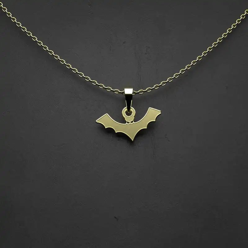 گردنبند طلا 18 عیار زنانه مدوپد مدل خفاش کد V2-1-1117