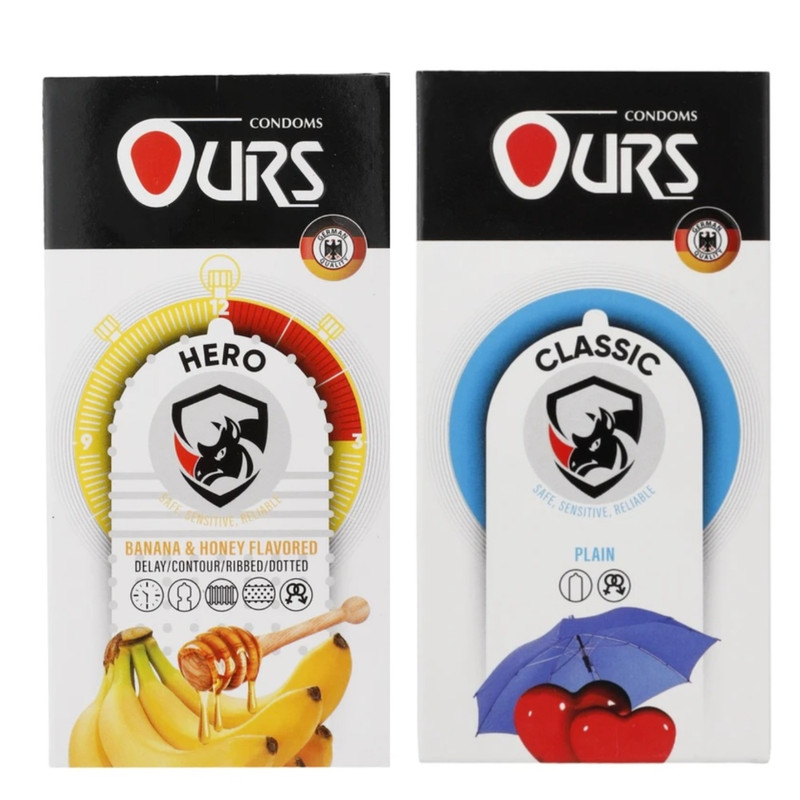 کاندوم ساده اورز مدل CLASSIC بسته 12 عددی به همراه کاندوم تاخیری اورز مدل HERO بسته 12 عددی
