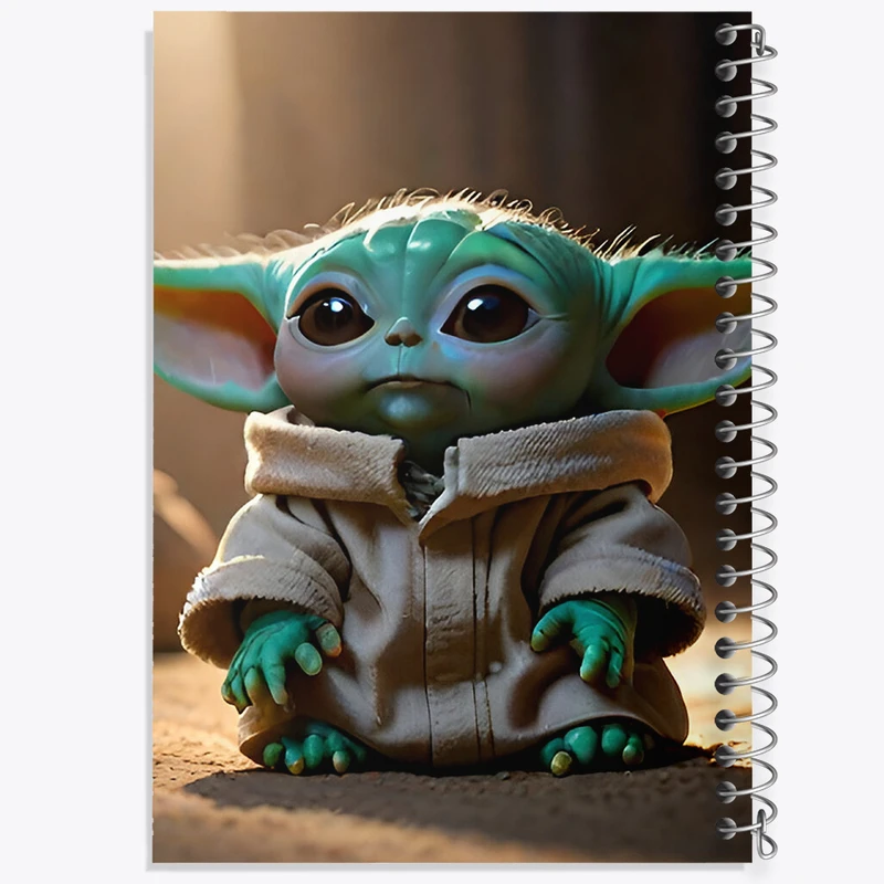 دفتر ژورنال نویسی 50 برگ خندالو مدل نقطه ای طرح بیبی یودا کد F6087