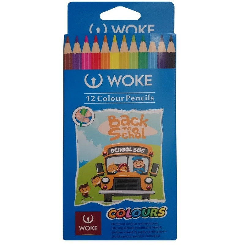 مداد رنگی 12 رنگ ووک مدل تماشا به همراه تراش و پاک کن مجموعه 16 عددی