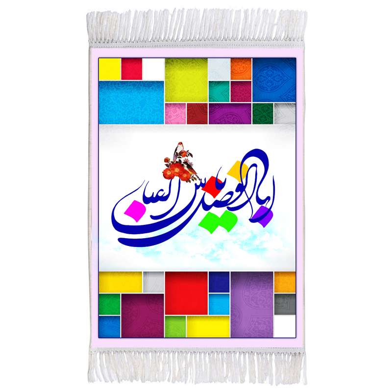 فرش ماشینی دیوارکوب اطلس آبی مدل اباالفضل عباس کد T4662