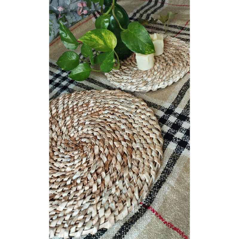 زیر بشقابی حصیری مدل گندم مجموعه 2 عددی