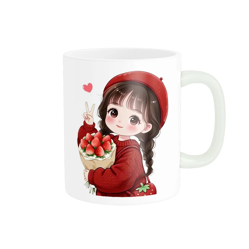 ماگ پاد آفرین مدل فانتزی طرح کارتونی دختر کیوت بامزه و بانمک کد p11949