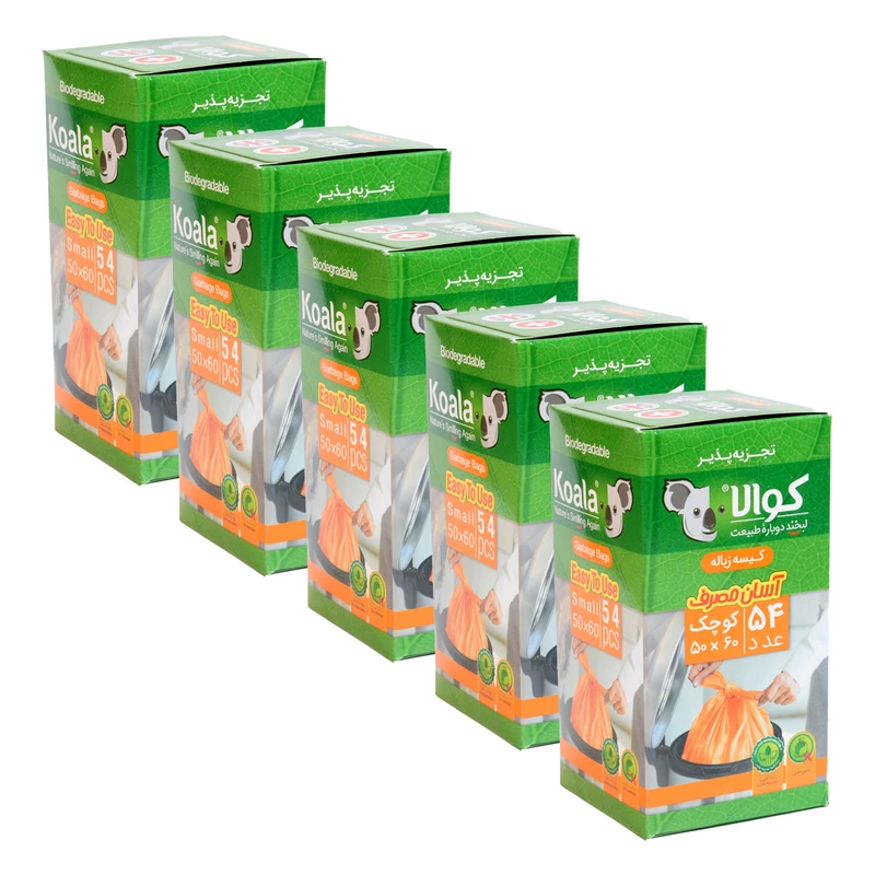 کیسه زباله کوالا مدل آسان مصرف پنج بسته 54 عددی