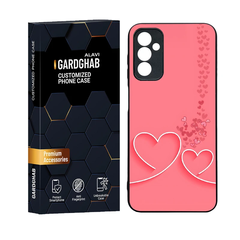 کاور گارد قاب علوی مدل دورژله ای پشت گلس عاشقانه مناسب برای گوشی موبایل سامسونگ Galaxy M13 4G