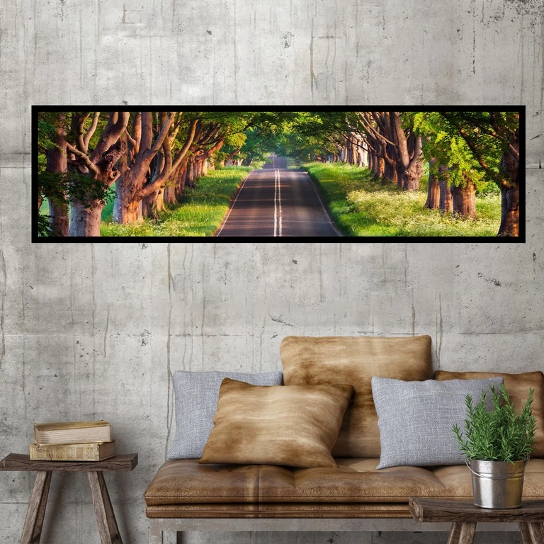 تابلو بکلیت طرح طبیعت جاده جنگلی مدل B-7547