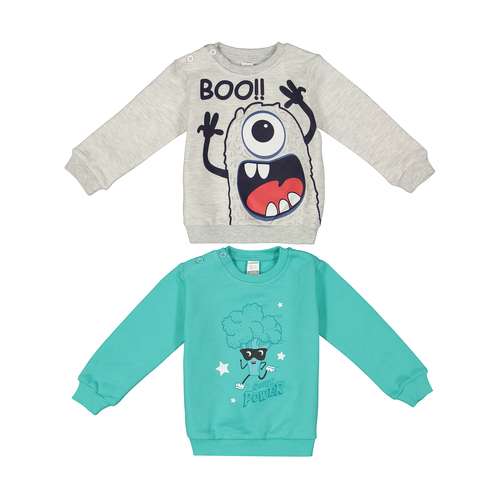 سویشرت دخترانه ال سی وایکیکی مدل 0W39277Z4-PEL-AQUAGREEN بسته 2 عددی