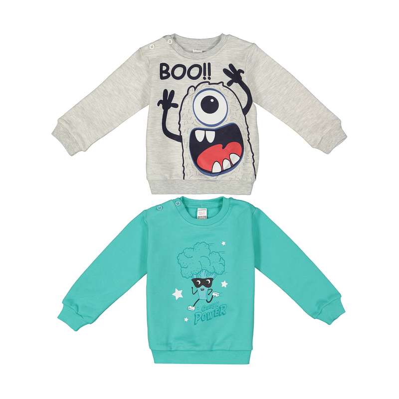 سویشرت دخترانه ال سی وایکیکی مدل 0W39277Z4-PEL-AQUAGREEN بسته 2 عددی