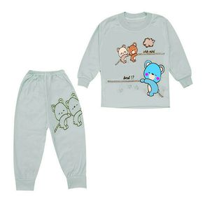 ست سویشرت و شلوار نوزادی مدل طناب کشی کد Tu3 رنگ طوسی