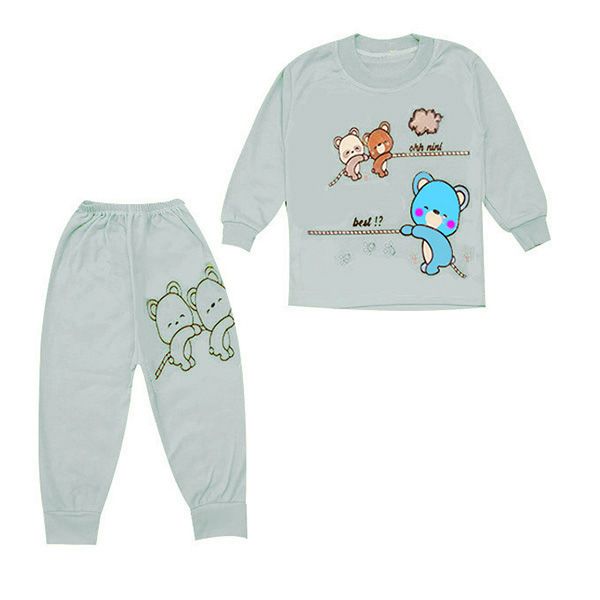 ست سویشرت و شلوار نوزادی مدل طناب کشی کد Tu3 رنگ طوسی