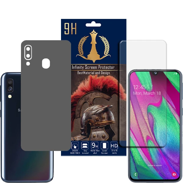 برچسب پوششی اینفینیتی مدل PRO MAX مناسب برای گوشی موبایل سامسونگ Galaxy A40 به همراه محافظ صفحه نمایش