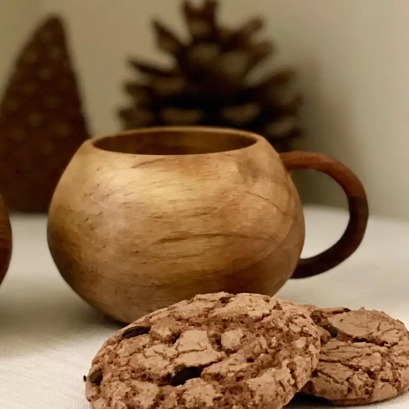 فنجان چوبی مدل دسته دار