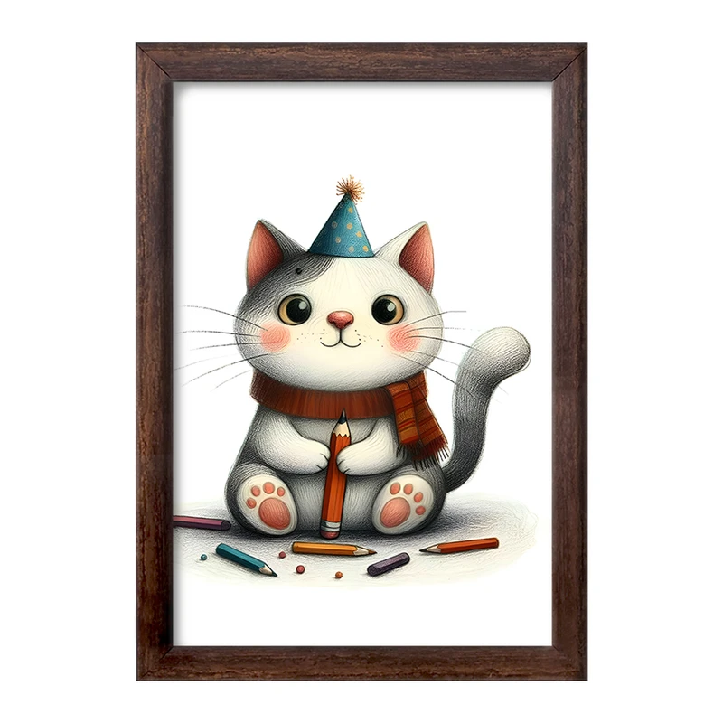 تابلو خندالو طرح گربه بامزه کد F6174