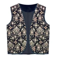 وست یقه هفت زنانه مدل مخمل قیطان دوزی کد AK1477