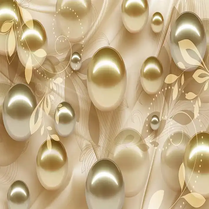 پوستر دیواری سه بعدی مدل گوی طلایی DVRF1194