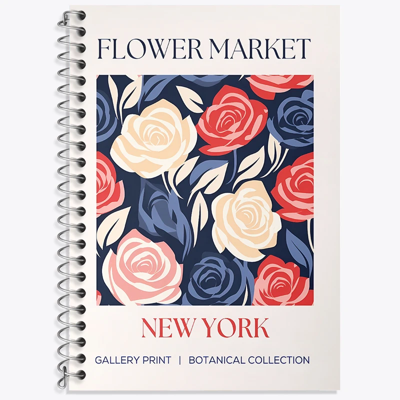 دفتر زبان 50 برگ خندالو مدل دو خط طرح گل گلی کد N5334