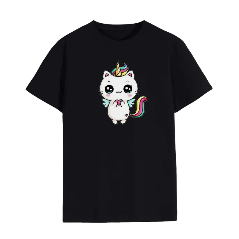 تی شرت لانگ آستین کوتاه زنانه مدل یونیکورن کد 9