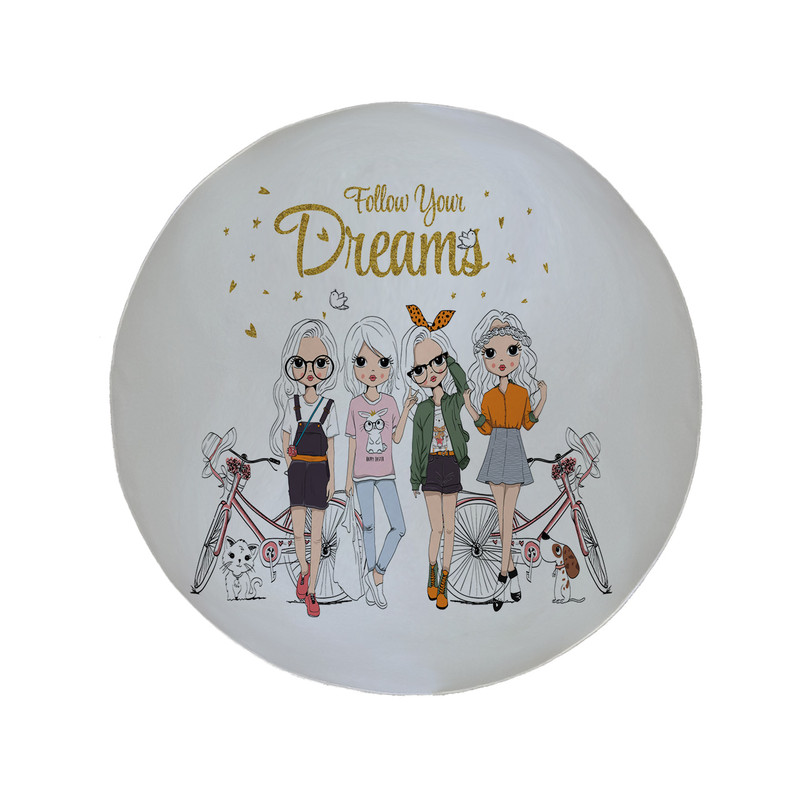 پادری مدل دایره طرح عروسکی کد 5752 سایز 90 × 90 سانتی متر 