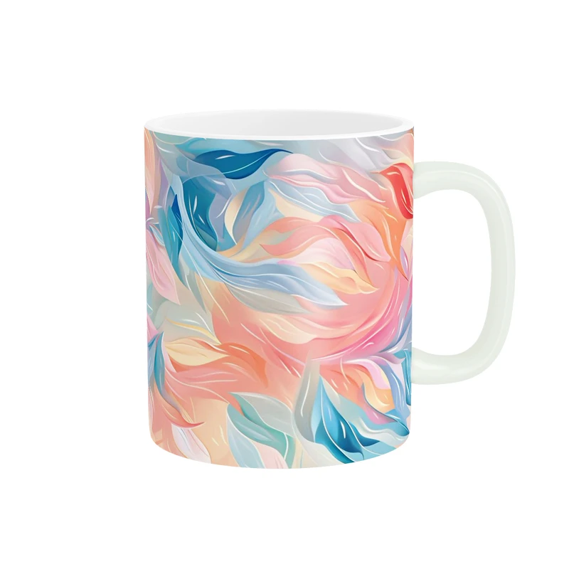 ماگ پاد آفرین مدل برگ های فانتزی رنگی کد DKC1093