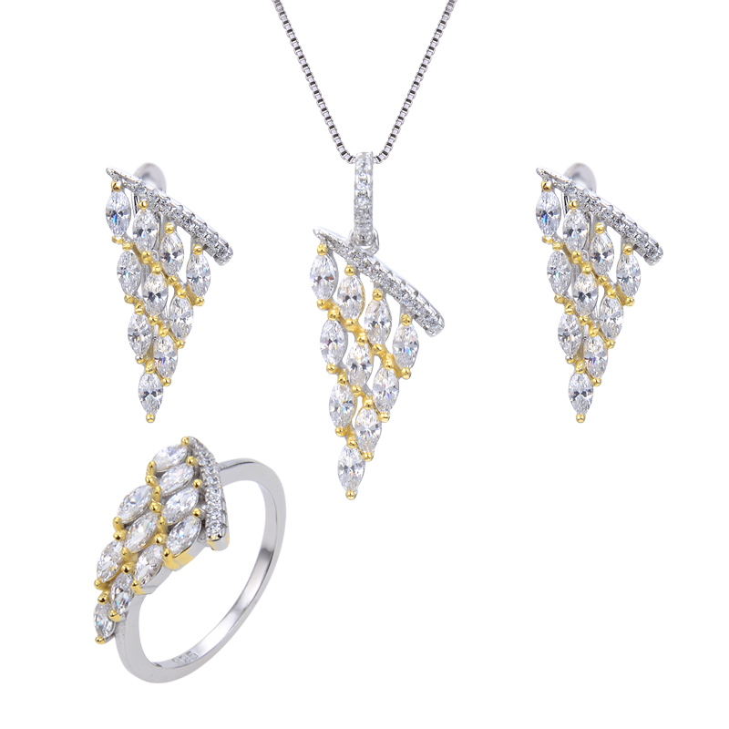 نیم ست نقره زنانه شهر جواهر کد SJ-EIS030