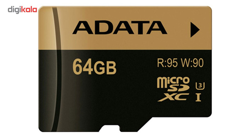 کارت حافظه microSDXC ای دیتا مدل XPG کلاس 10 استاندارد UHS-I U3 سرعت 95MBps ظرفیت 64 گیگابایت