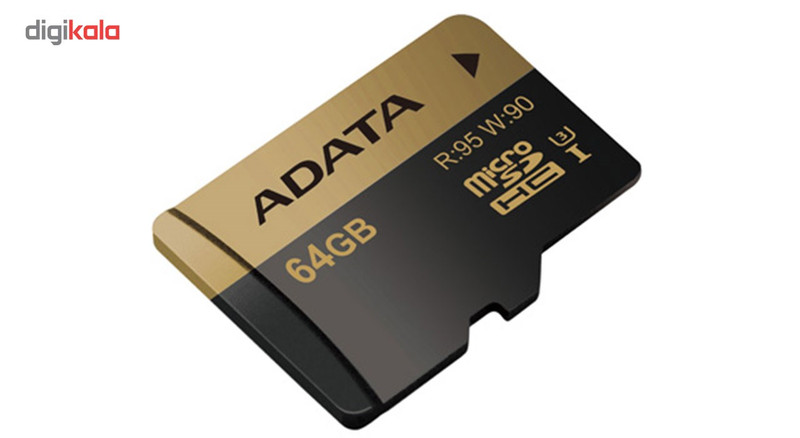 کارت حافظه microSDXC ای دیتا مدل XPG کلاس 10 استاندارد UHS-I U3 سرعت 95MBps ظرفیت 64 گیگابایت