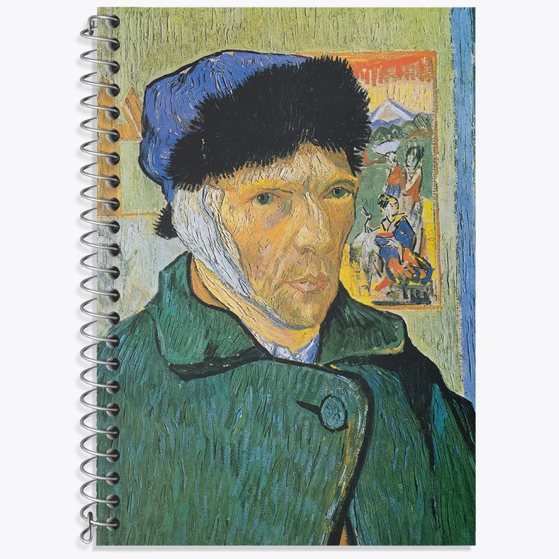 دفتر زبان 50 برگ خندالو مدل دو خط طرح سلف پرتره ونسان ونگوگ (Van Gogh) کد 36810