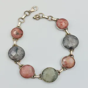 دستبند نقره زنانه مدل یاقوت کد 20276