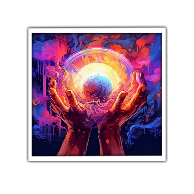 تابلو نوری بکلیت طرح گوی آتشین مدل W-MID-16470