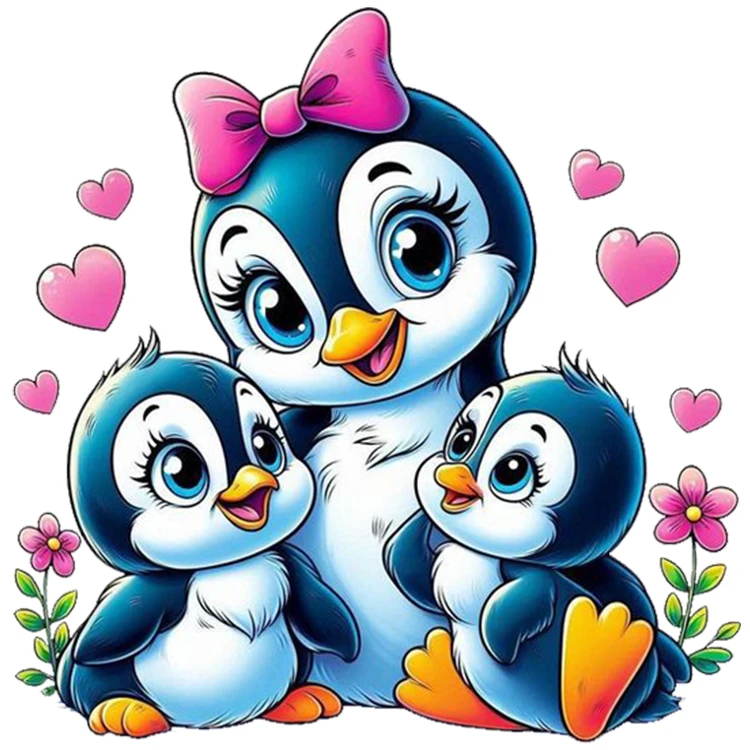 استیکر پارچه و لباس پاد آفرین مدل پنگوئن ها کد DKST448