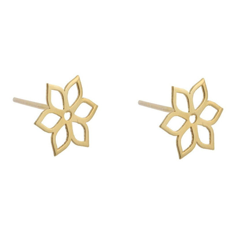 نیم ست طلا 18 عیار زنانه مدل گل کد GH6342