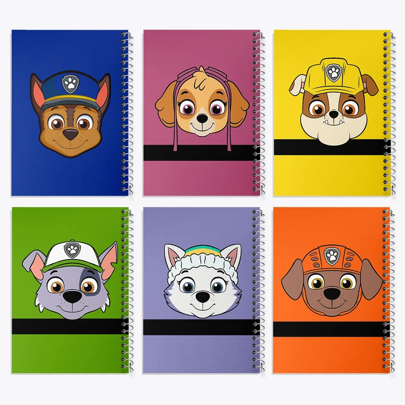 دفتر نقاشی 50 برگ خندالو طرح سگ های نگهبان (Paw Patrol) کد 297 مجموعه 6 عددی