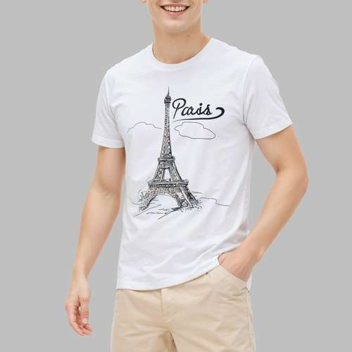 تیشرت مردانه طرح PARIS کد ZJ02